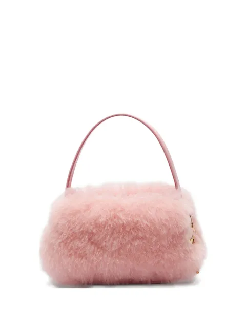 Blumarine logo-charm faux-fur bag