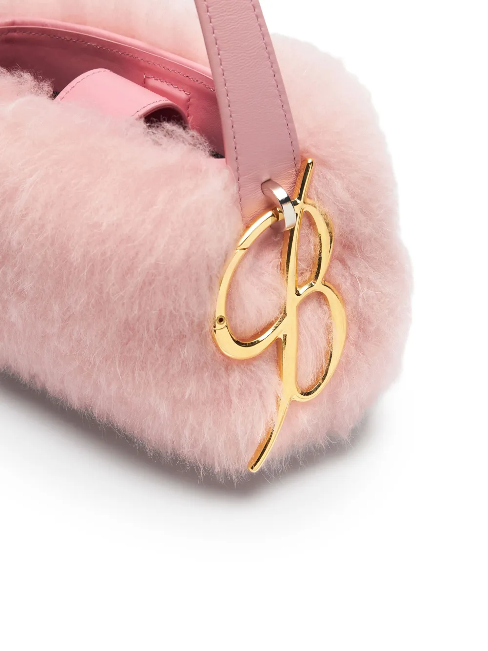 Blumarine Tas van imitatiebont met logobedel Roze