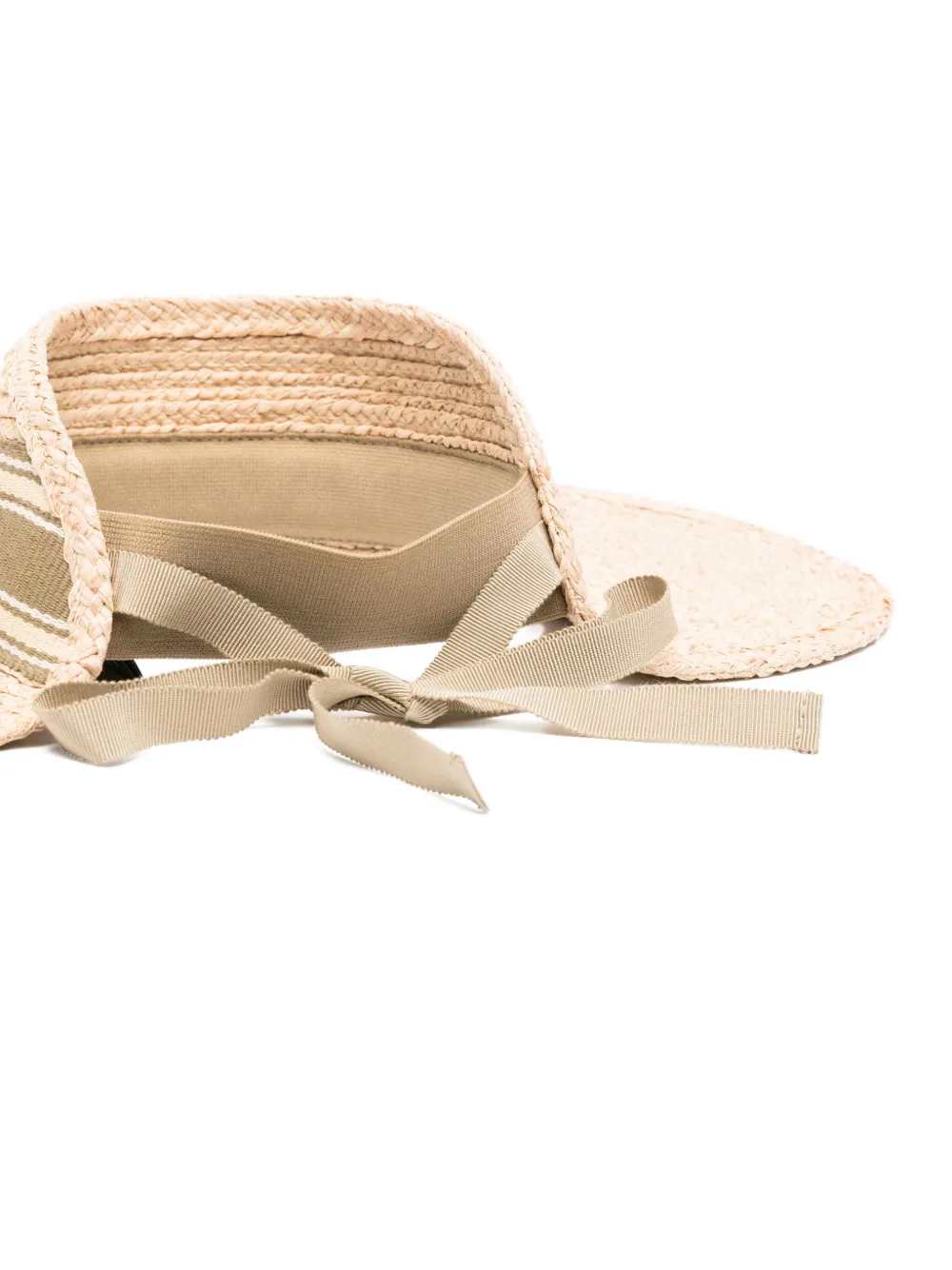 Miu logo-ribbon visor hat Beige