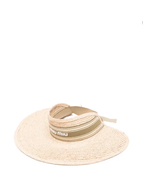 Miu Miu logo-ribbon visor hat