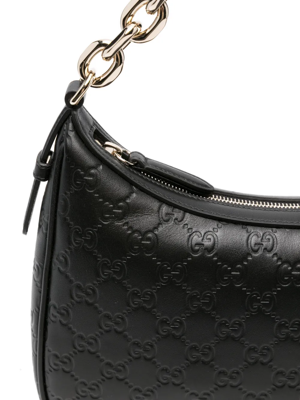 Gucci Tas met GG-patroon en kettingband Zwart