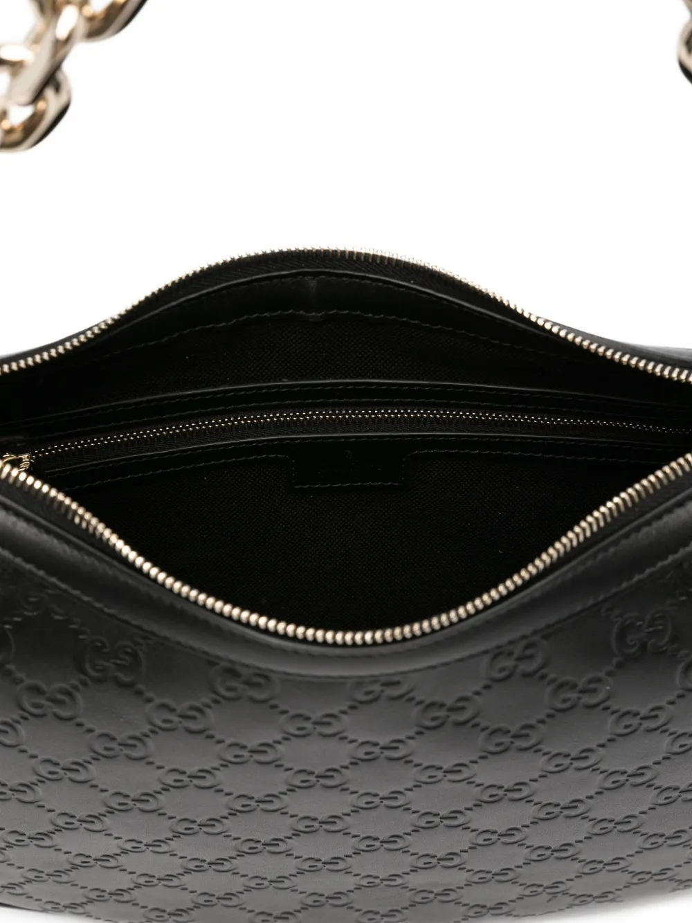 Gucci Tas met GG-patroon en kettingband Zwart
