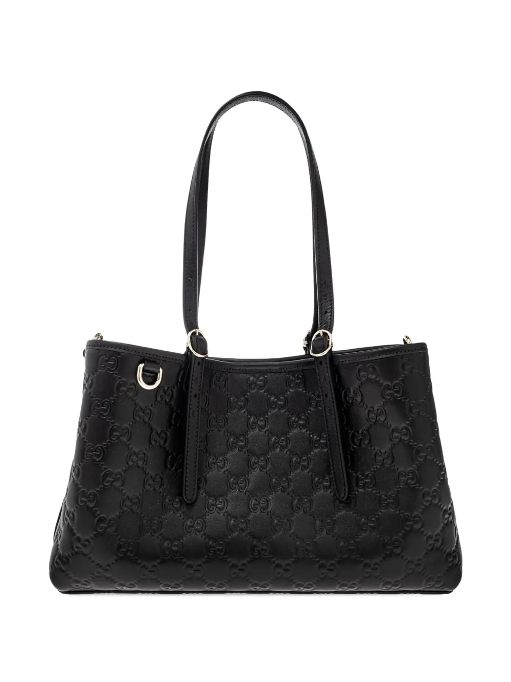 Gucci Medium Gg Leather Shoulder Bag In Black