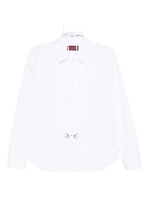 Gucci horsebit tie-neck shirt
