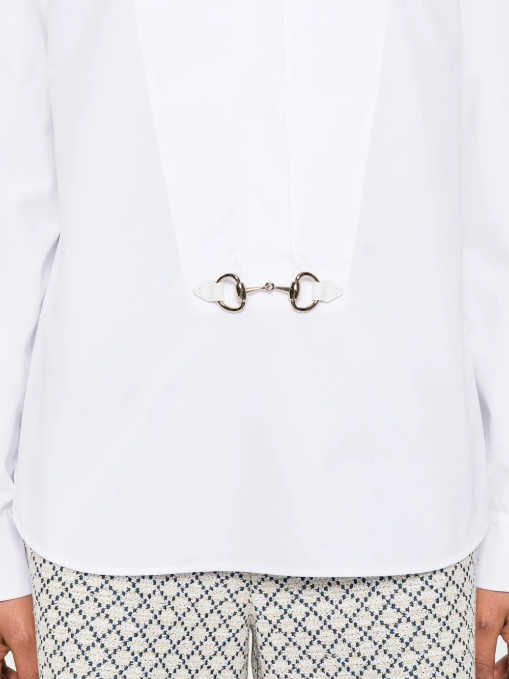 Gucci Horsebit blouse met gestrikte hals Wit