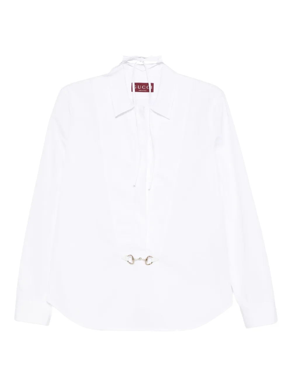Gucci horsebit tie-neck shirt | White | Image 1