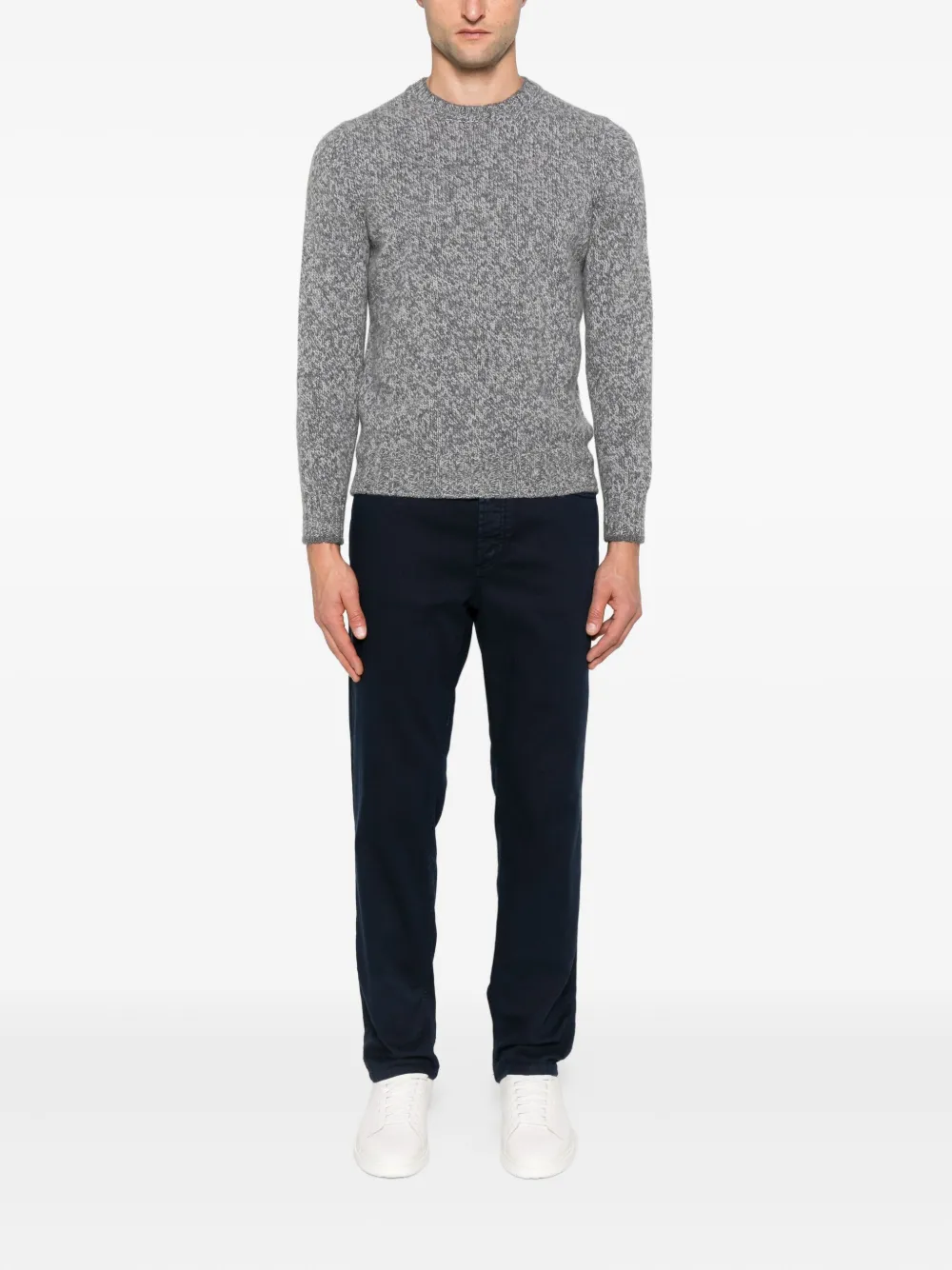 Gran Sasso speckled wool crew-neck sweater - Grijs