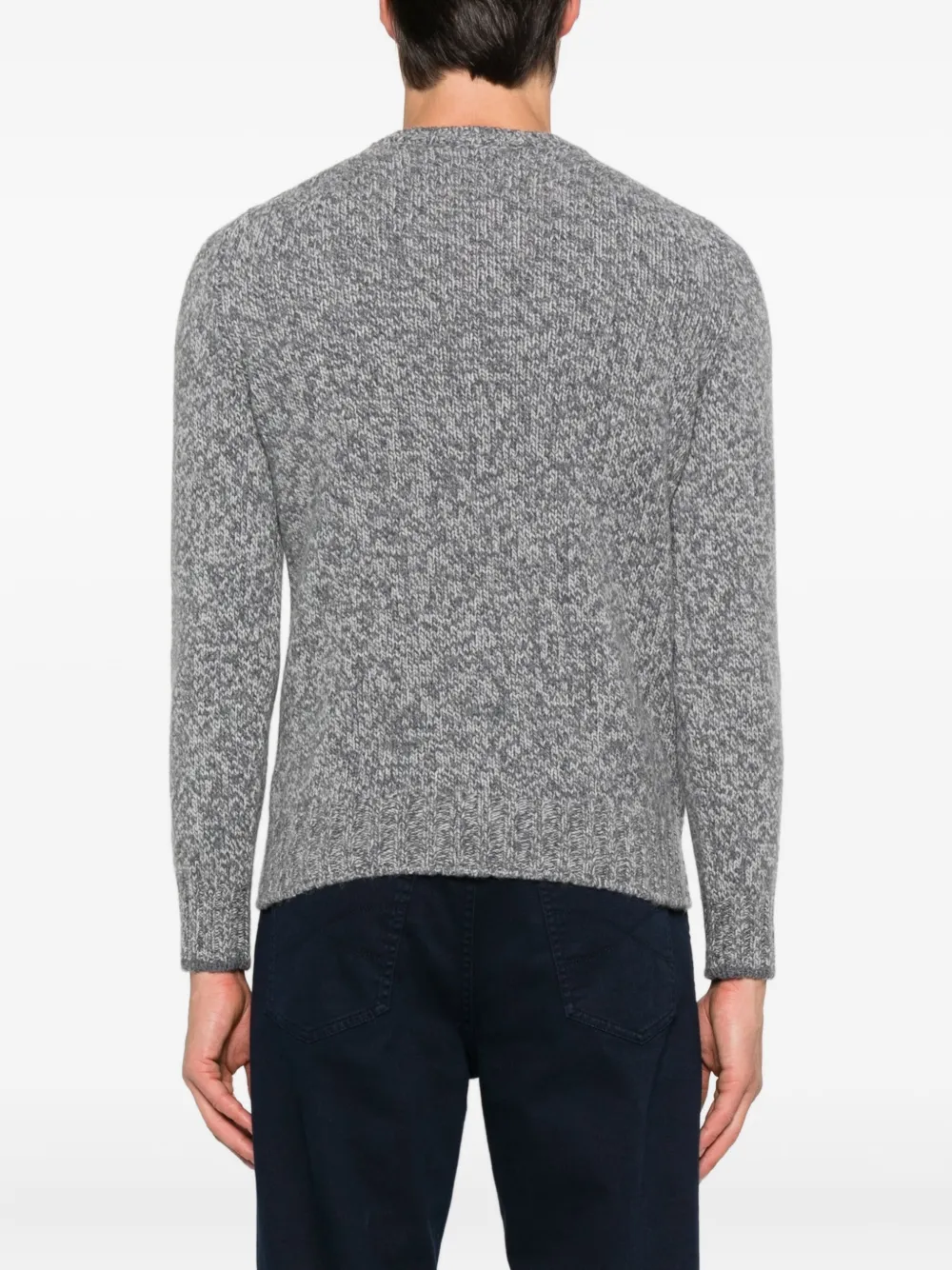 Gran Sasso Speckled Wool Crew-neck Sweater In Gray