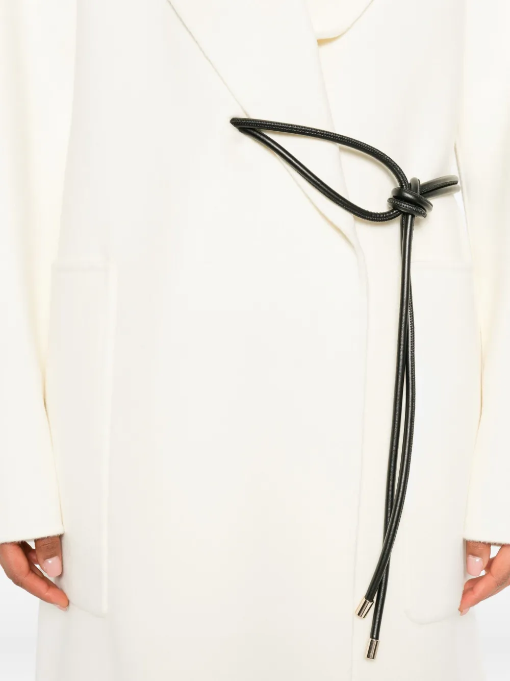 Sportmax knotted-tie fastening coat Beige