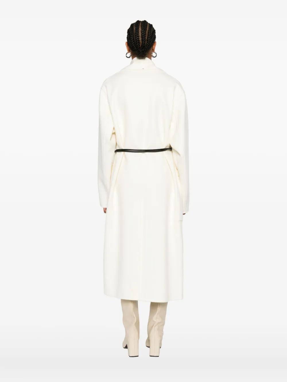 Sportmax knotted-tie fastening coat Beige