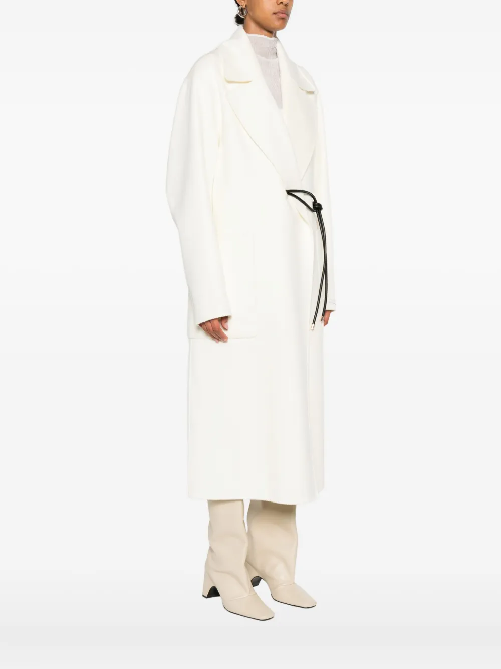 Sportmax knotted-tie fastening coat Beige