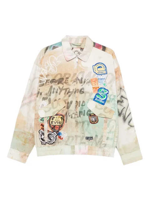 EVISU graffiti-print zip-up jacket