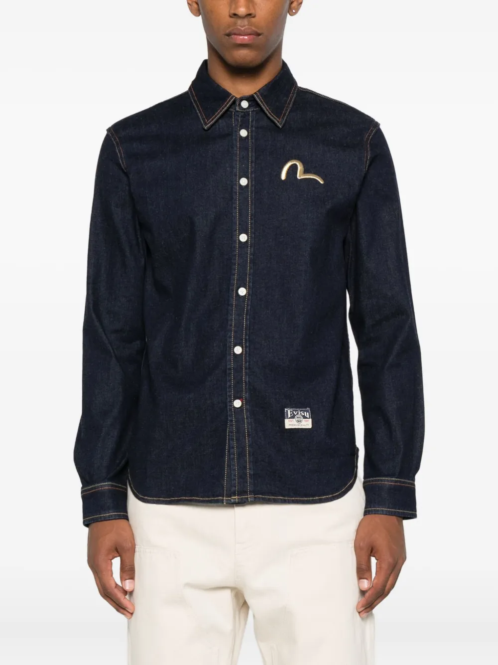EVISU Hakutaku denim shirt Blauw