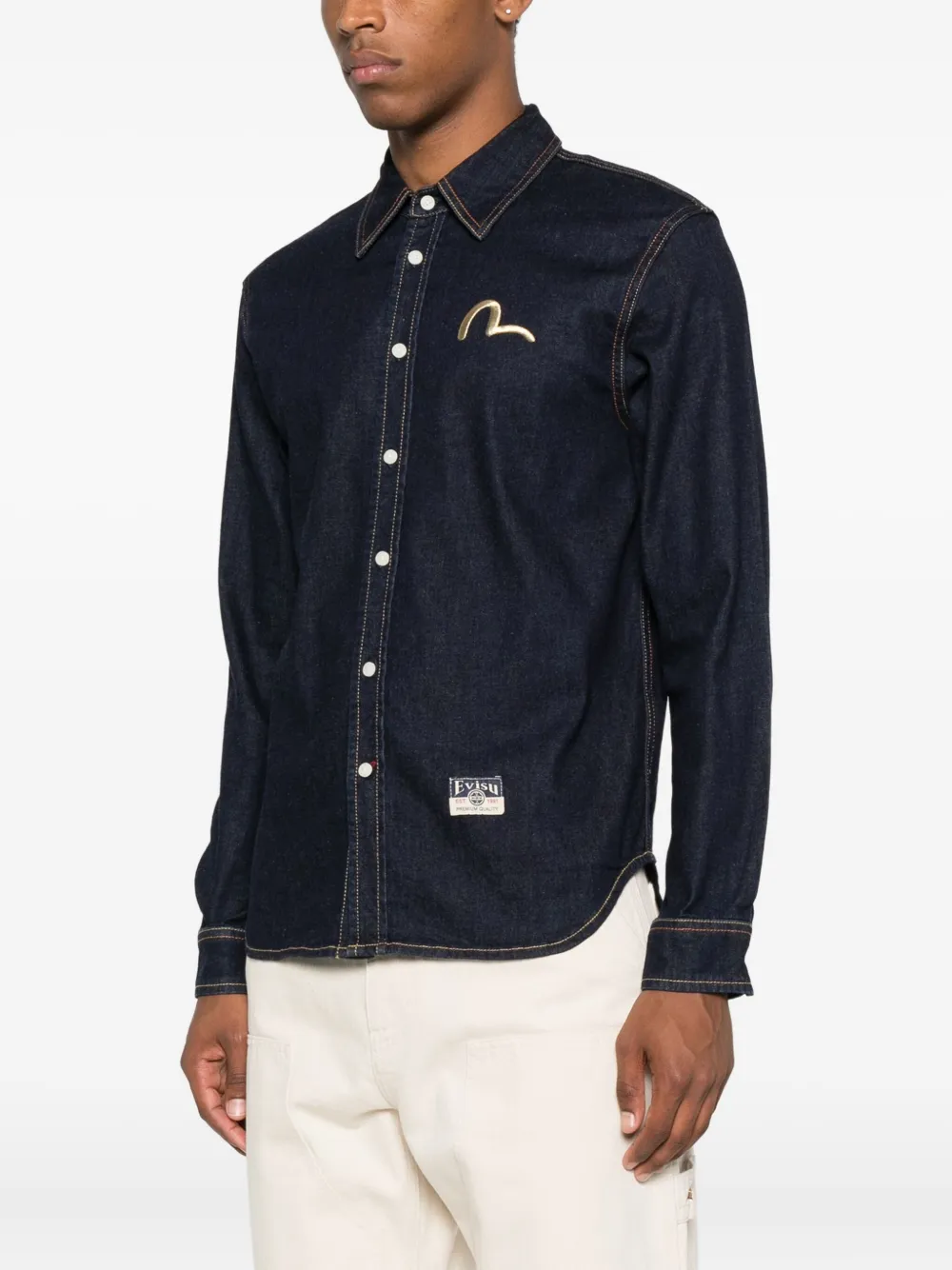EVISU Hakutaku denim shirt Blauw
