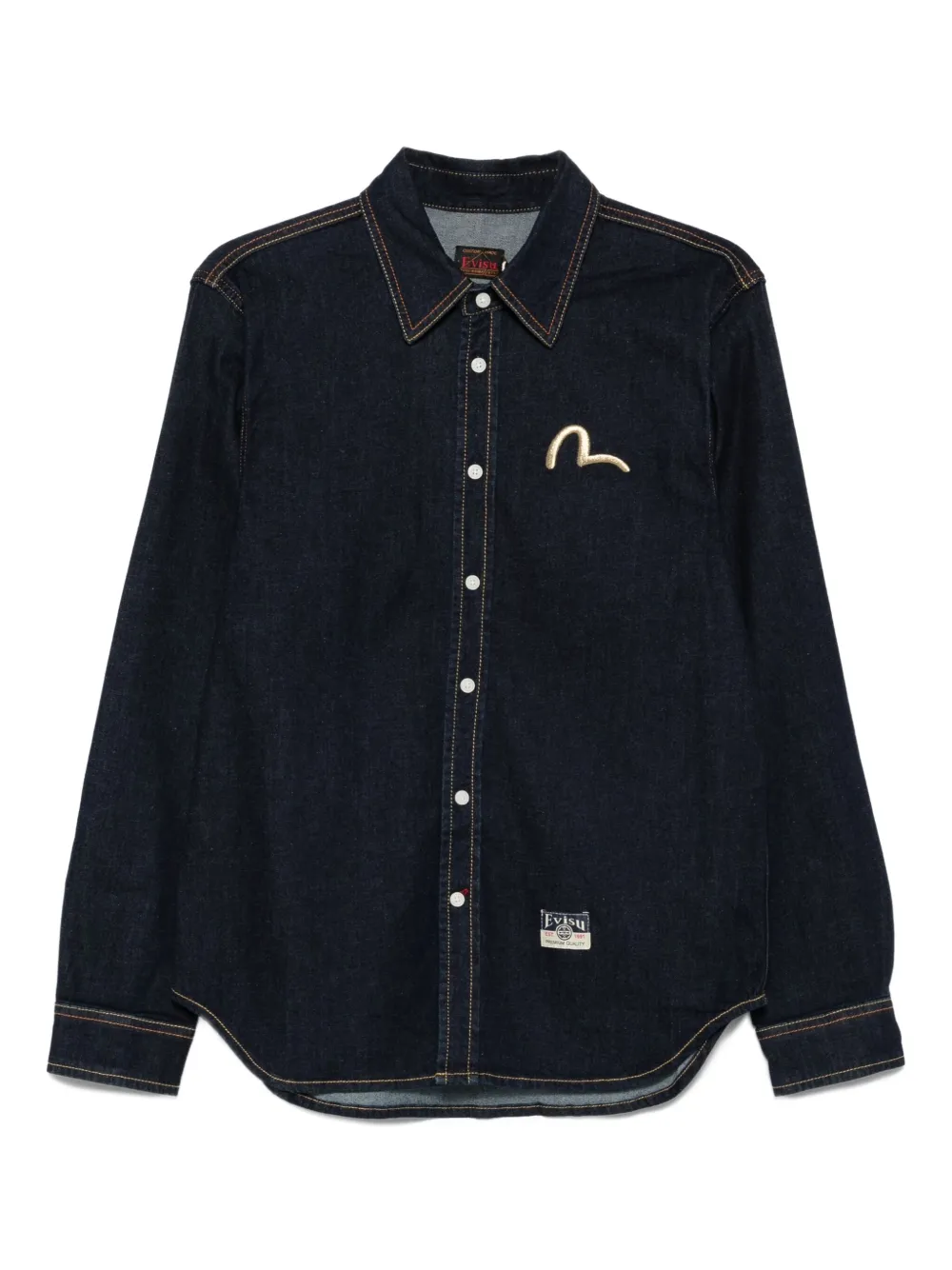 EVISU Hakutaku denim shirt Blauw