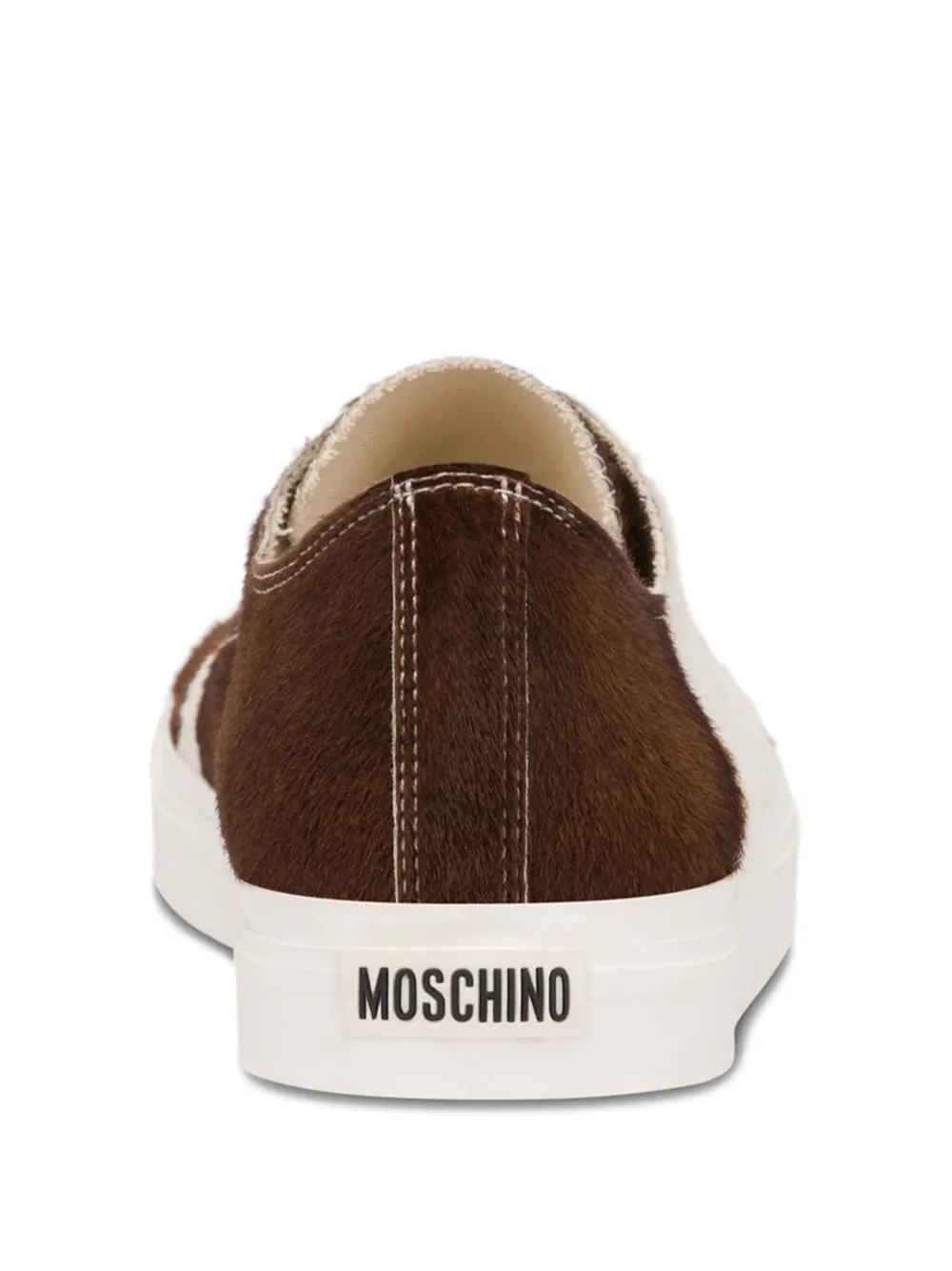 Moschino cowhide panelled sneakers Neutrals