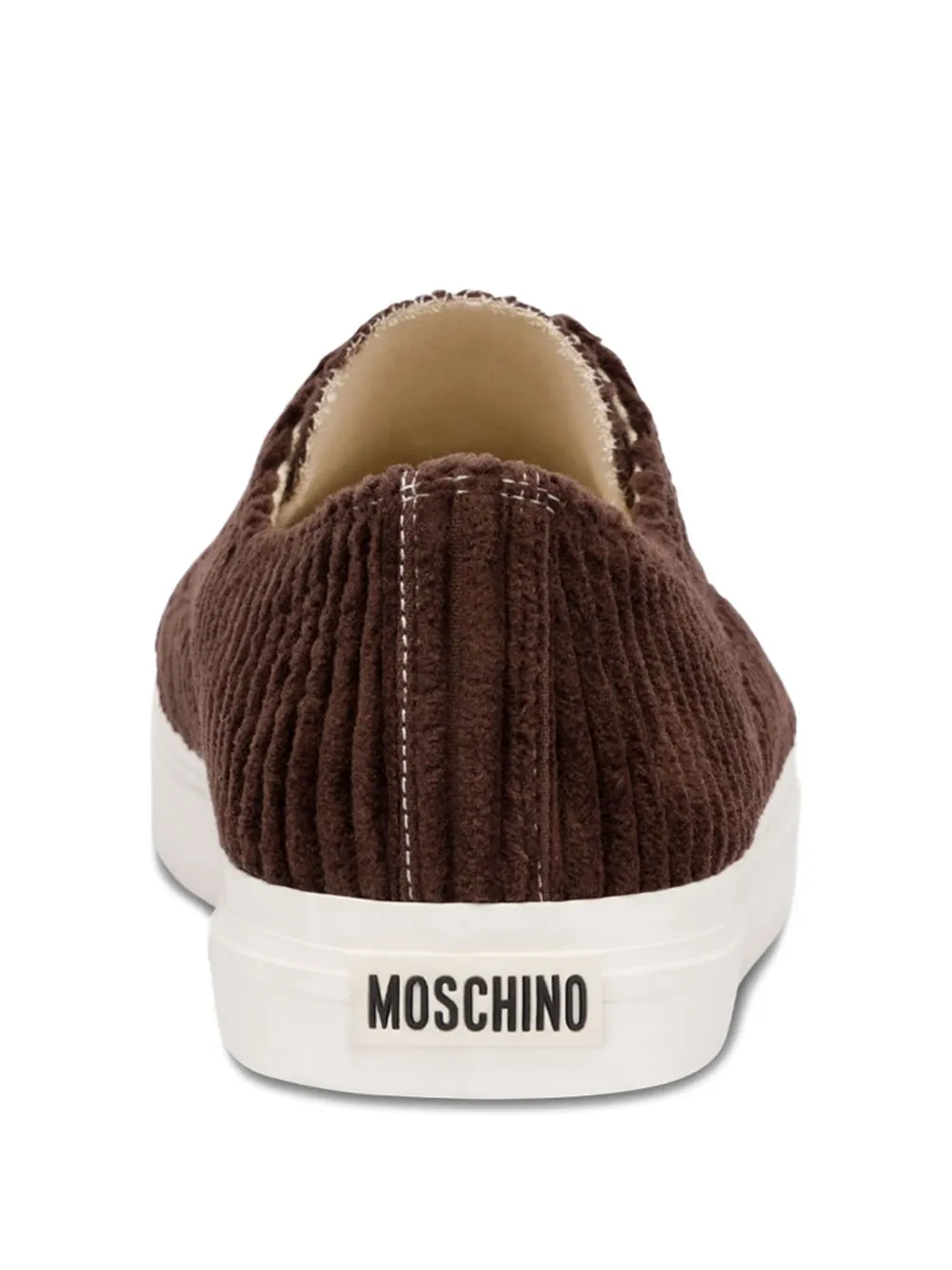 Moschino corduroy lace-up sneakers 30A MARRONE