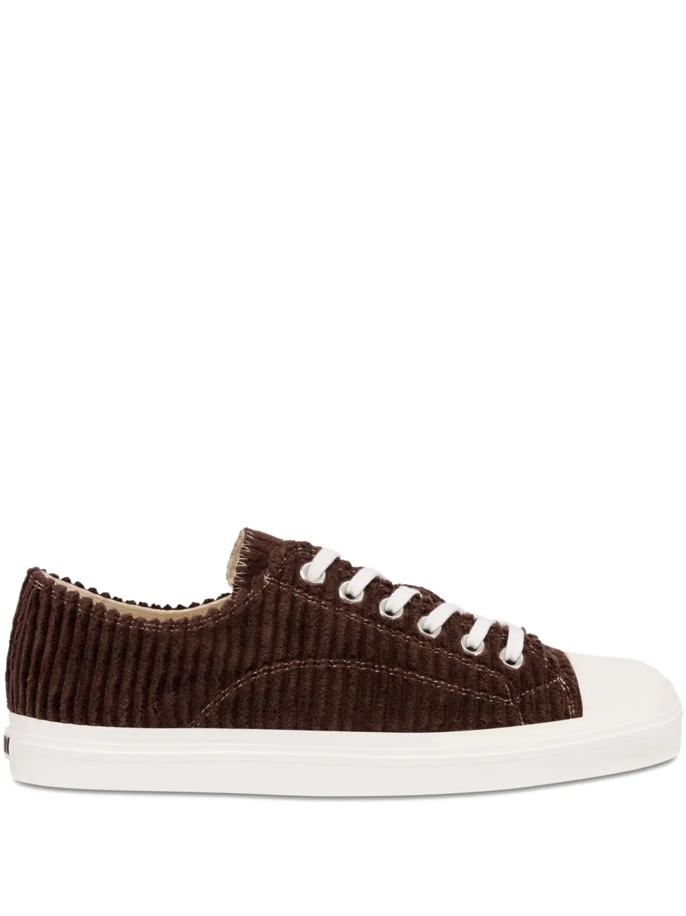 Moschino corduroy lace-up sneakers 30A MARRONE