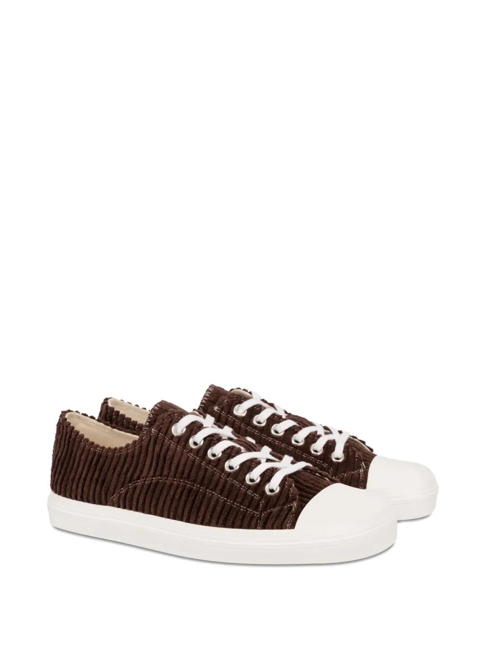 Moschino corduroy lace-up sneakers 30A MARRONE