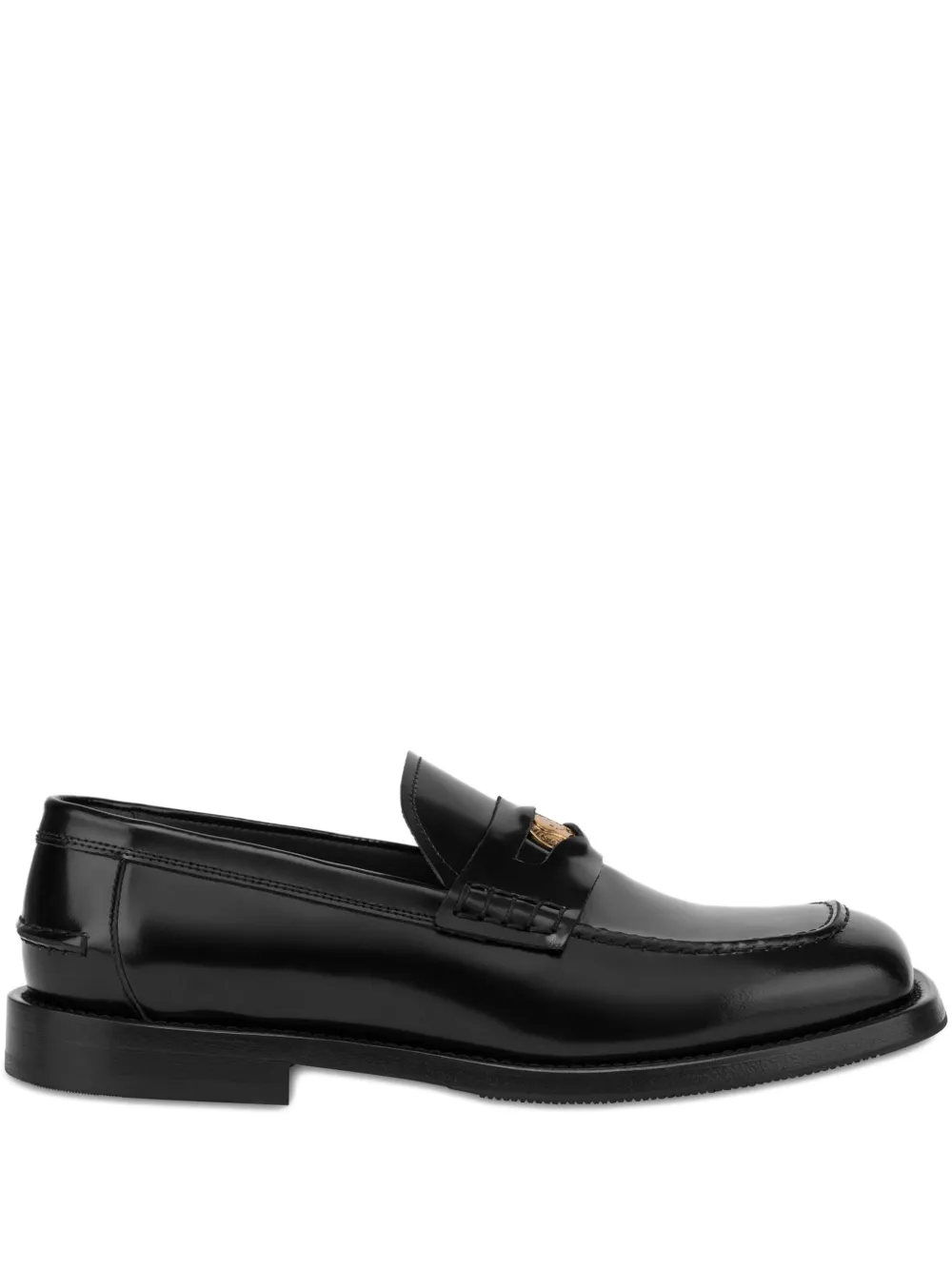 Moschino Leren penny loafers Zwart