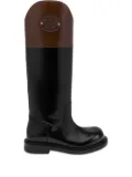 Moschino contrast-panel knee-high boots - Black