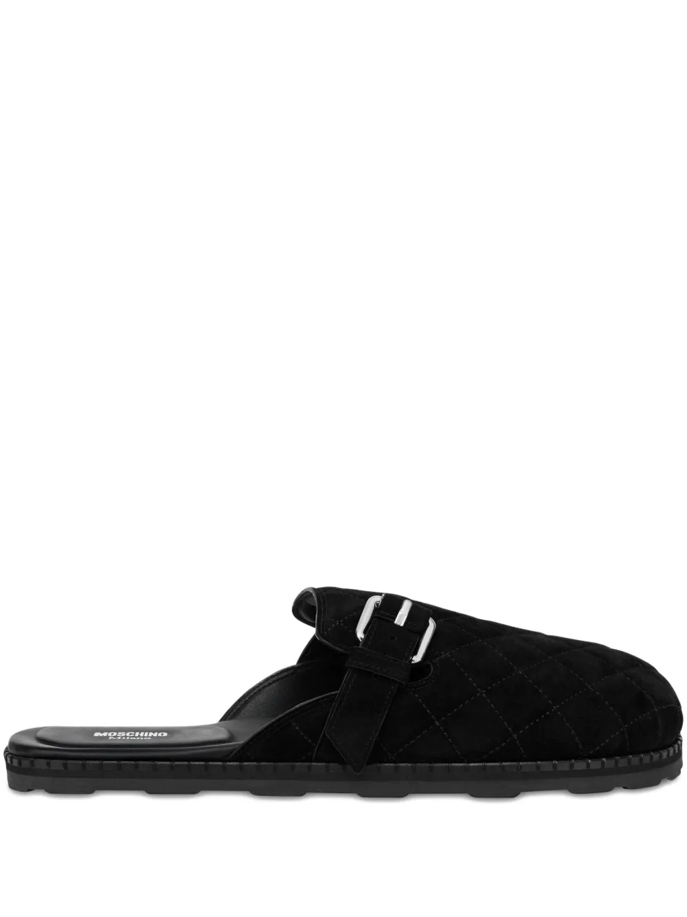 Moschino quilted suede mules Black