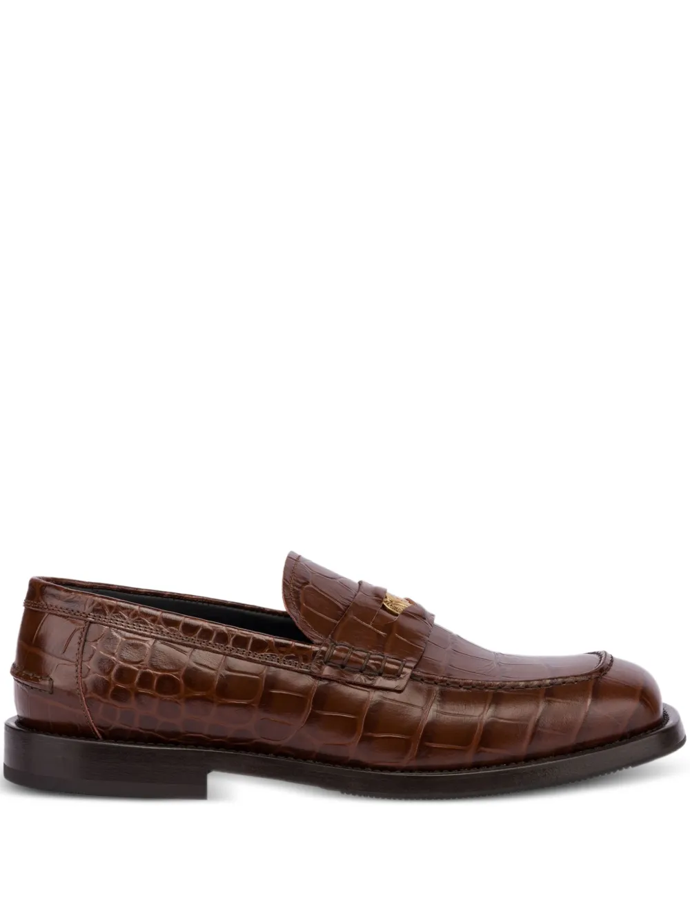 Moschino crocodile-embossed loafers | Brown | Image 1