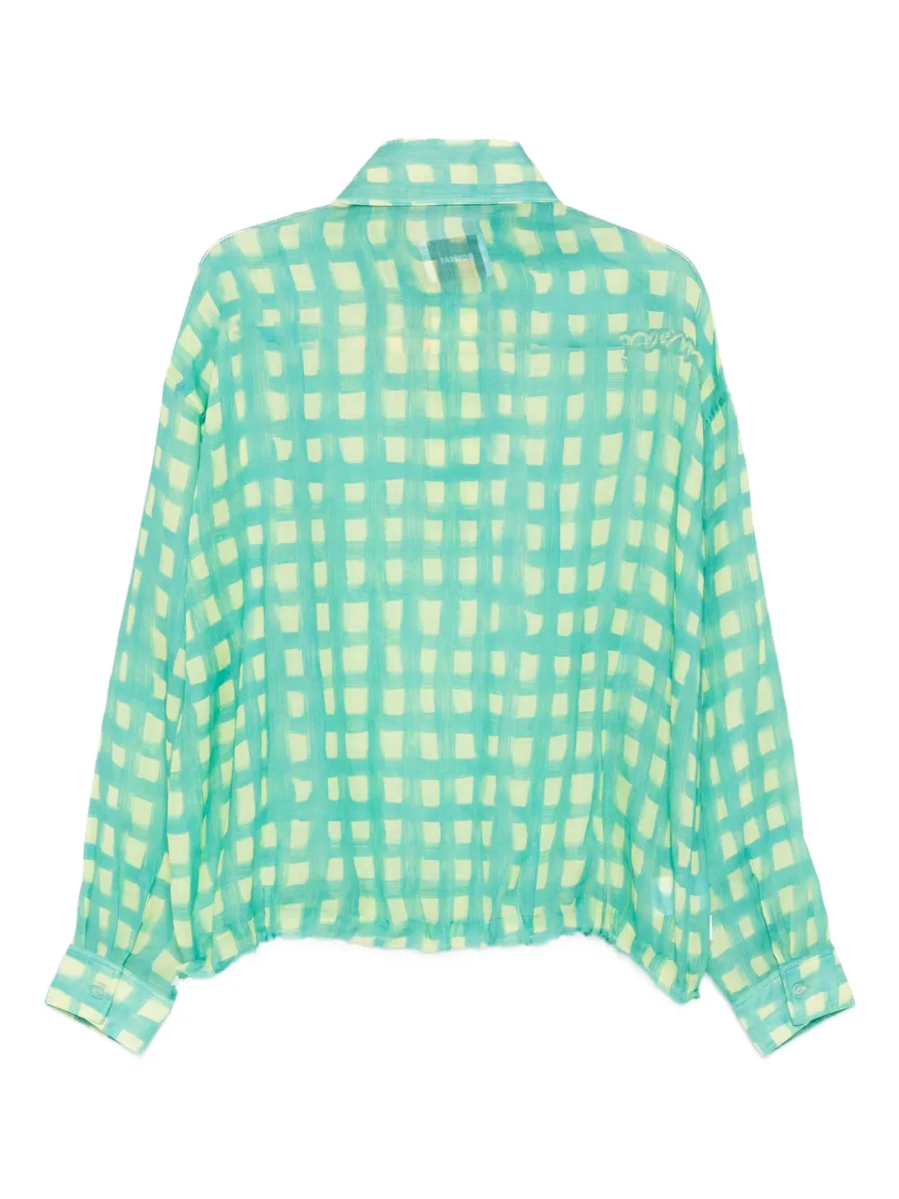 Bonsai gingham-check drawstring shirt - Blauw