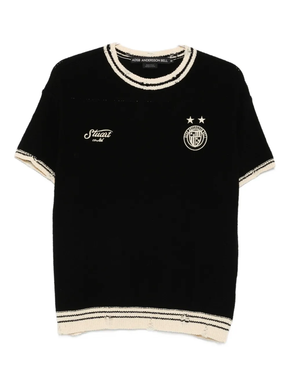 Andersson Bell Football-number Knitted Top In Black