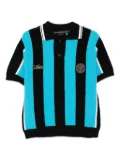 Andersson Bell stripe soccer polo shirt - BLACK/BLUE