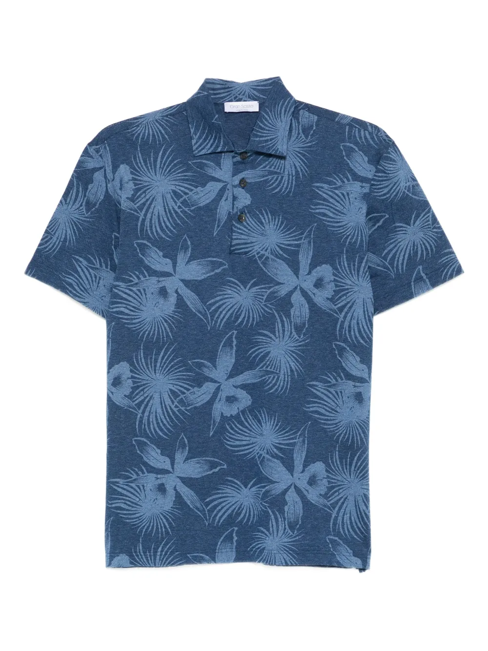Gran Sasso floral-print polo shirt - ブルー Gran Sasso floral-print polo shirt - ブルー