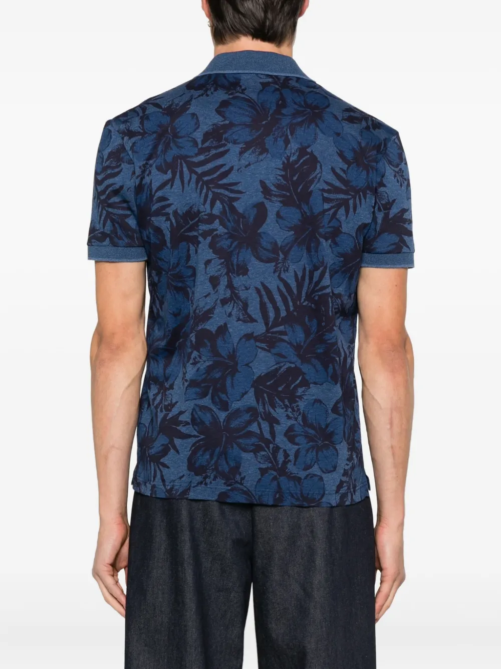 Gran Sasso Poloshirt met bloemenprint Blauw