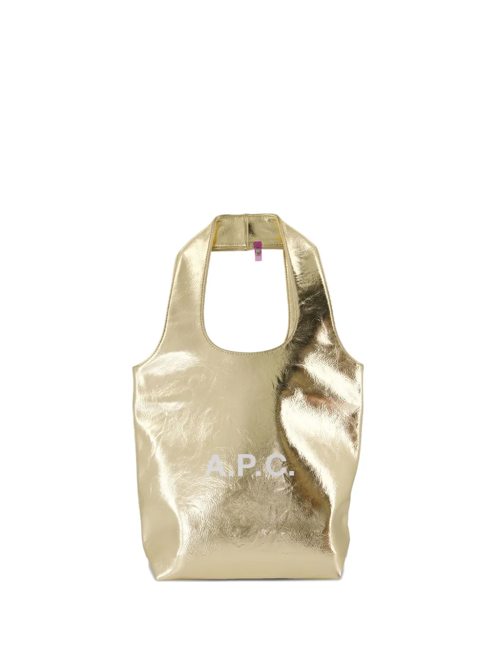 A.P.C. small Ninon metallic tote bag Goud