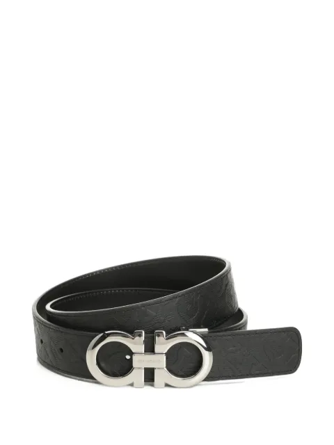 Ferragamo monogram-embossed leather belt