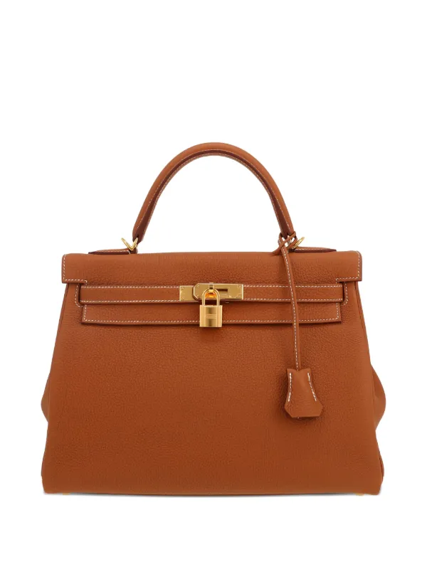 HERMES エルメス　パンプス　ケリー金具　レザー　ダークブラウン　23cm Hermès Pre-Owned ケリー 32 ハンドバッグ | ブラウン | FARFETCH JP