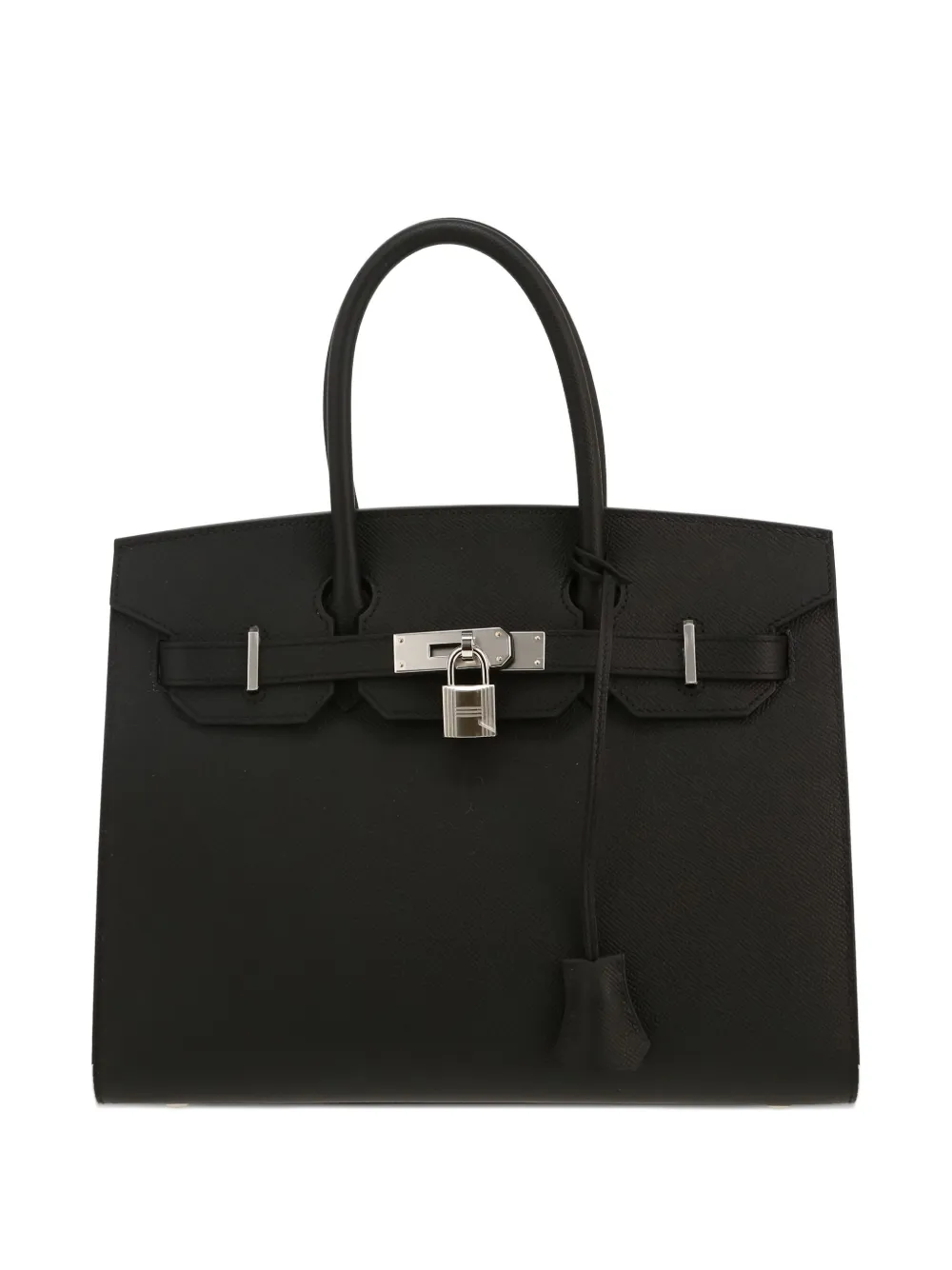 Hermès Pre-Owned padlock detail structured handbag | Black | Image 1