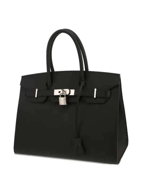 Hermès Pre-Owned Padlock Detail Structured Handbag | Black | FARFETCH