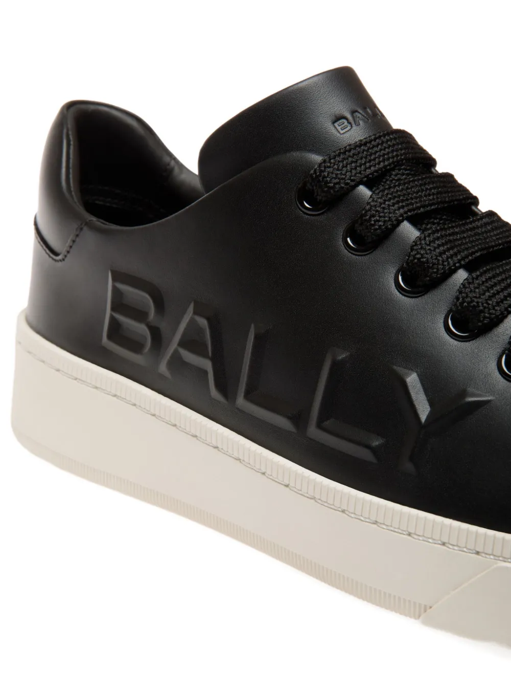 Bally Raise leren sneakers met logo-reliëf Zwart