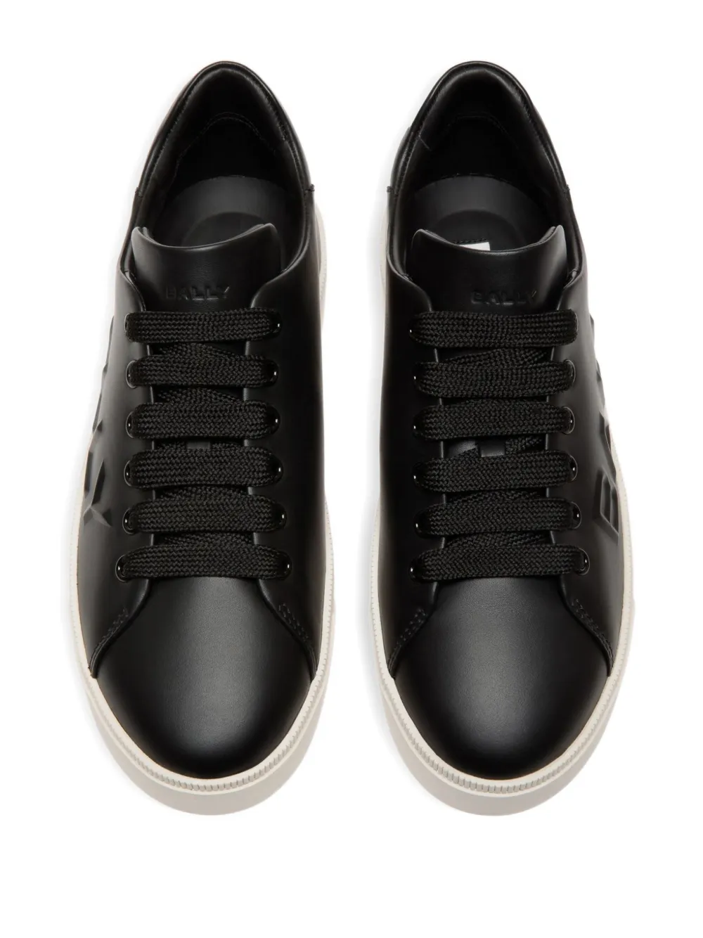 Bally Raise leren sneakers met logo-reliëf Zwart