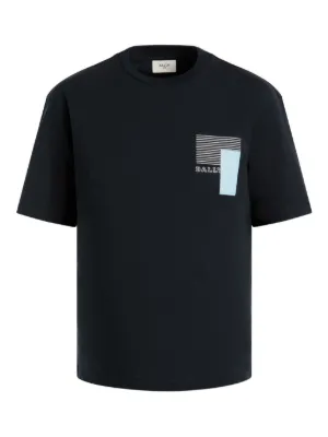 【関税込】人気◆BALLY バリー◆ロゴ プリント Tシャツ コットン Bally ロゴ Tシャツ | ブラック | FARFETCH JP