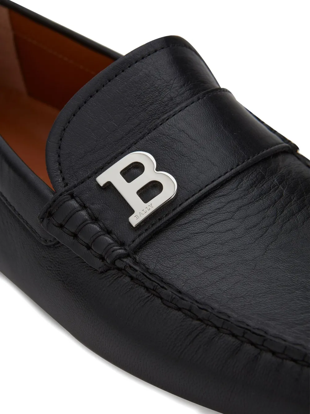 Bally Driver leather B-detail loafers Black
