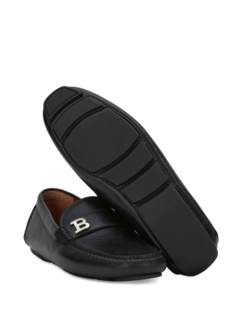 Bally Driver leather B-detail loafers Black