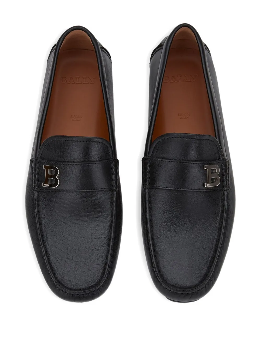 Bally Driver leather B-detail loafers Black