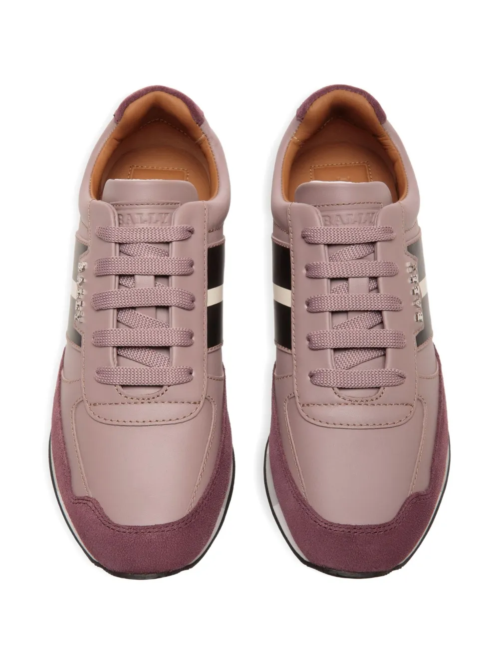Bally leather stripe sneakers LIGHT MAUVE QUARZO
