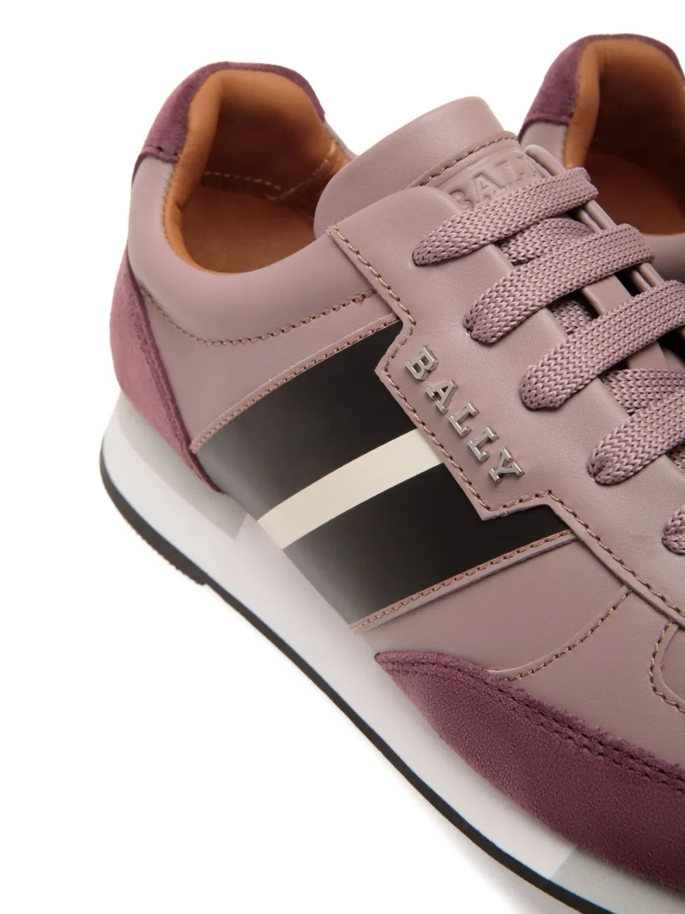 Bally leather stripe sneakers LIGHT MAUVE QUARZO