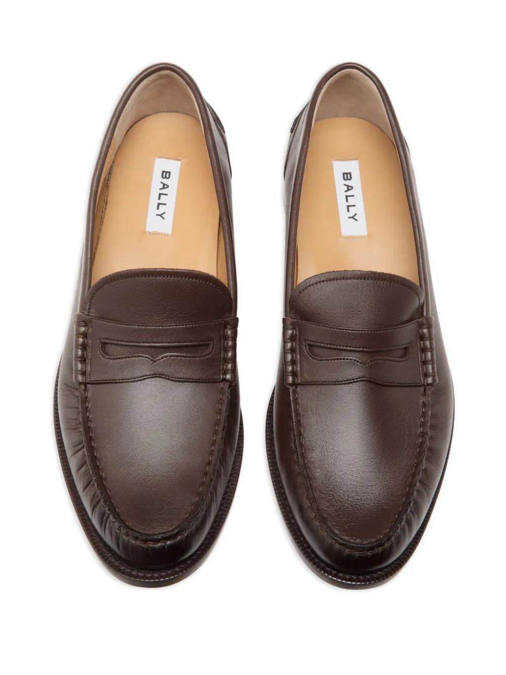 Bally Leren loafers Bruin