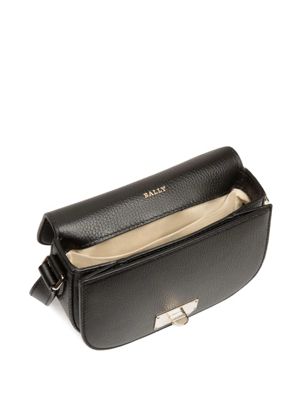 Bally Embossed Clasp Mini Bag In Black