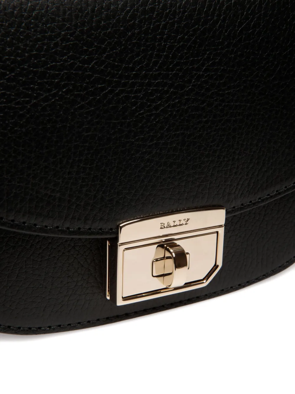 Bally Embossed Clasp Mini Bag In Black