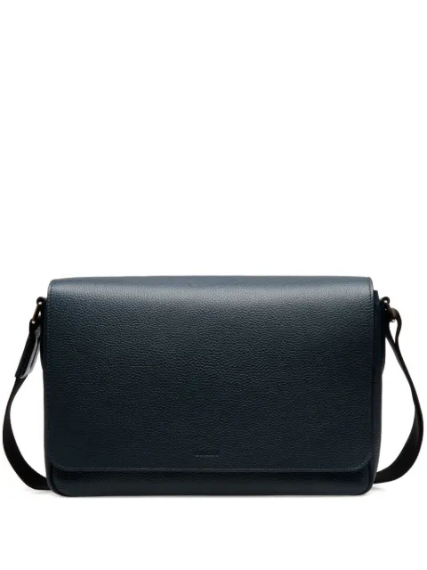 Bally embossed leather messenger bag