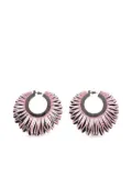 SO-LE STUDIO Metallic Leather Fringe Earrings - Pink